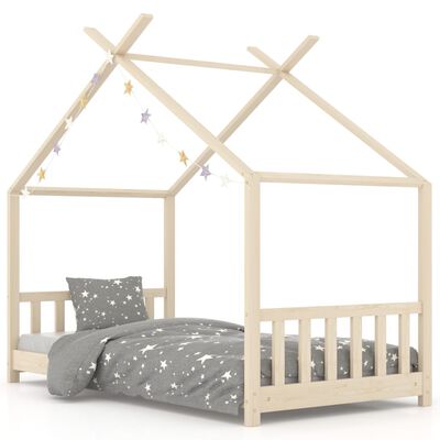 Lit cabane en bois naturel 80x160cm