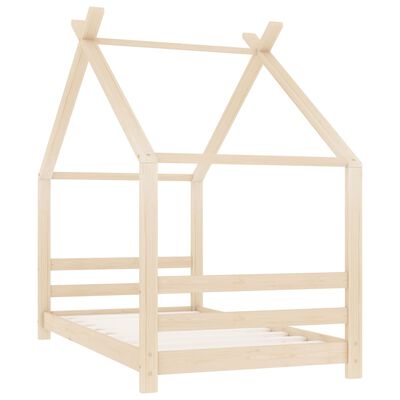 Lit cabane en bois naturel 80x160cm