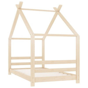 Lit cabane en bois naturel 80x160cm