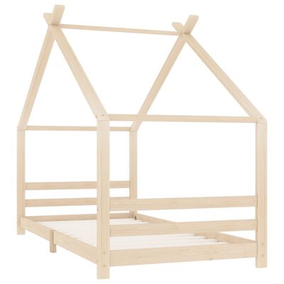 Lit cabane en bois naturel 80x160cm
