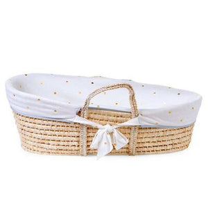 Couffin avec matelas & housse motif pois dorés
