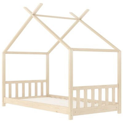 Lit cabane en bois naturel 80x160cm