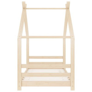 Lit cabane en bois naturel 80x160cm