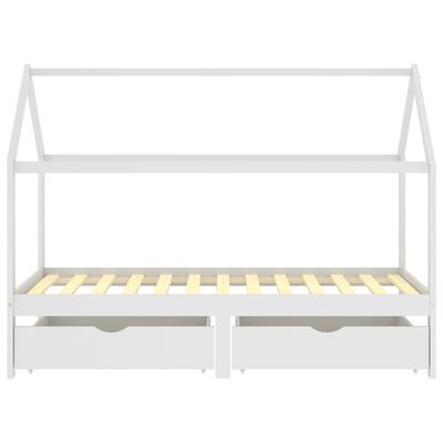 Letto cabina in legno con due cassetti contenitore 90x200cm - Bianco