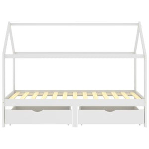 Letto cabina in legno con due cassetti contenitore 90x200cm - Bianco
