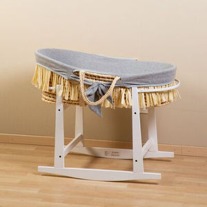 Couffin raphia avec matelas & housse grise