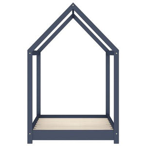 Lit cabane Montessori 90x200cm - Gris/bleu