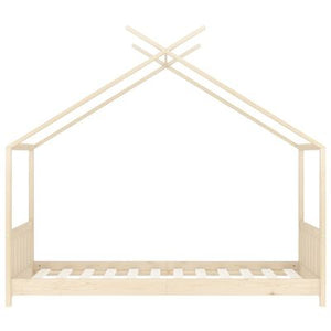 Lit cabane en bois naturel 80x160cm