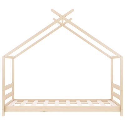 Lit cabane en bois naturel 80x160cm