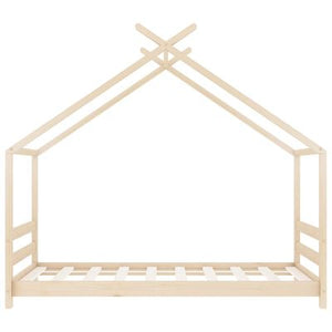 Lit cabane en bois naturel 80x160cm