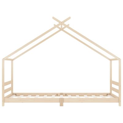 Lit cabane en bois naturel 80x160cm