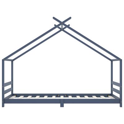 Lit cabane 70x140cm - Gris/Bleu