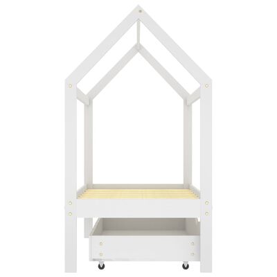 Lit cabane avec tiroir de rangement 80x160cm - Blanc