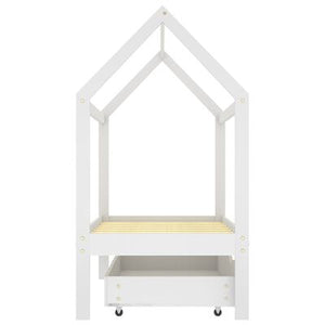 Lit cabane avec tiroir de rangement 80x160cm - Blanc