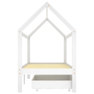 Letto cabina in legno con due cassetti contenitore 90x200cm - Bianco