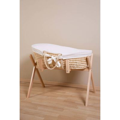 Couffin avec matelas &amp; housse blanc cassé