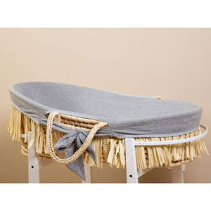 Couffin raphia avec matelas & housse grise