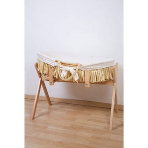 Couffin raphia avec matelas & housse blanc naturel