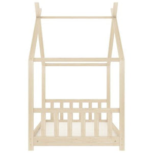 Lit cabane en bois naturel 80x160cm