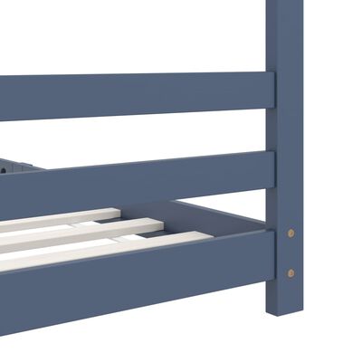 Lit cabane 90x200cm - Gris/Bleu