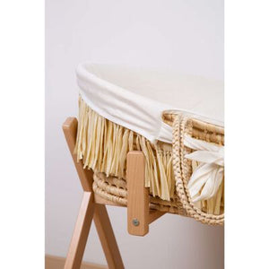 Couffin raphia avec matelas & housse blanc naturel