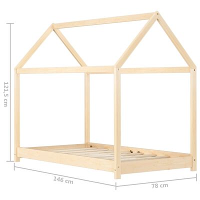 Lit cabane Montessori 80x160cm - Bois naturel