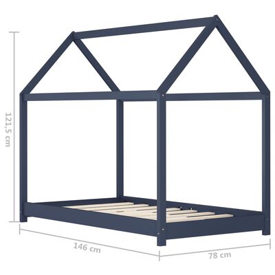 Montessori kajuitbed 70x140cm - Grijs/Blauw
