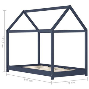 Lit cabane Montessori 80x160cm - Gris/Bleu