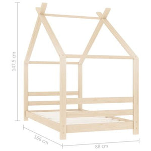 Lit cabane en bois naturel 80x160cm
