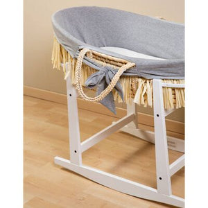 Couffin raphia avec matelas & housse grise