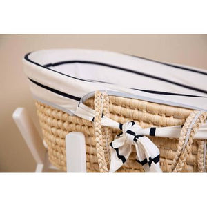 Couffin avec matelas & housse bleu marine