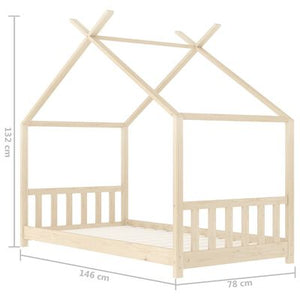 Lit cabane en bois naturel 80x160cm