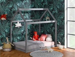 Lit cabane Montessori évolutif gris