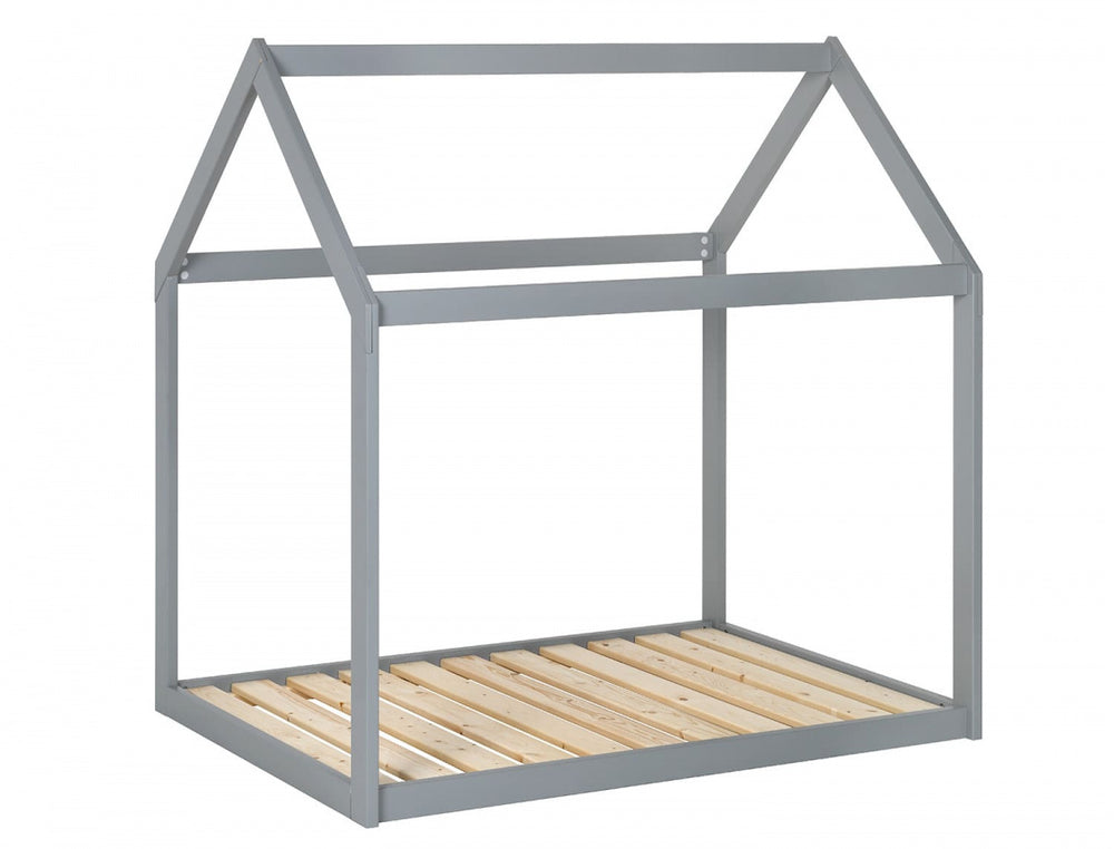 Lit cabane Montessori évolutif gris