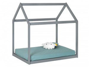 Lit cabane Montessori évolutif gris