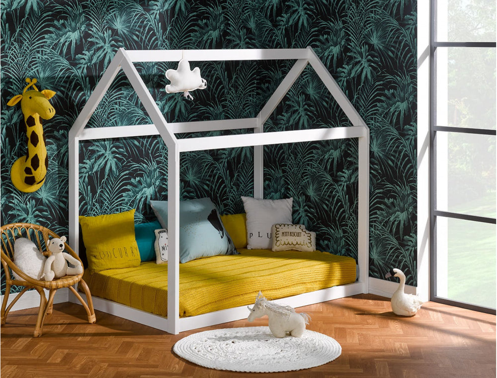 Lit cabane blanc Montessori évolutif