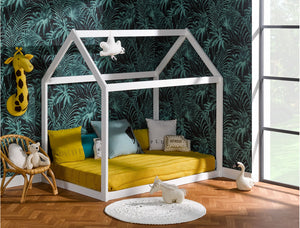 Lit cabane blanc Montessori évolutif