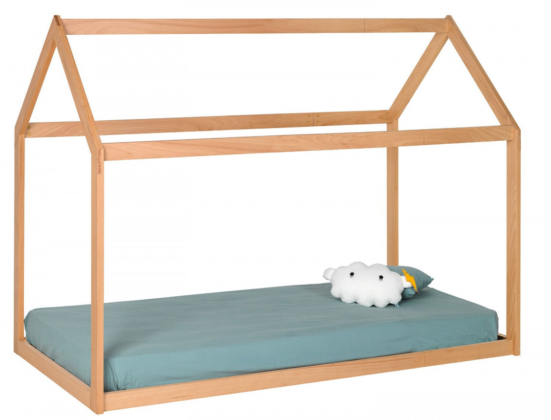 Ombouwbaar houten kajuitbed met uitbouw + matras