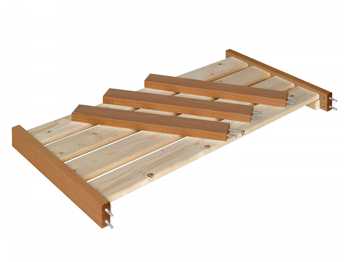 Ombouwbaar houten kajuitbed met uitbouw + matras