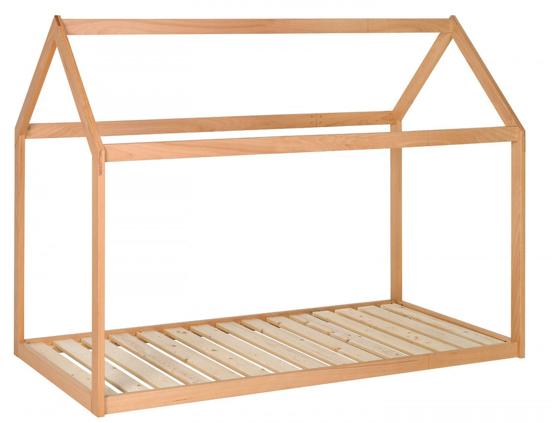 Ombouwbaar houten kajuitbed met uitbouw + matras