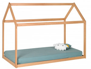 Lit cabane évolutif en bois avec extension + matelas