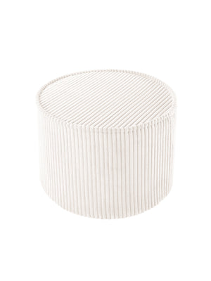 Pouf rond velours Blanc