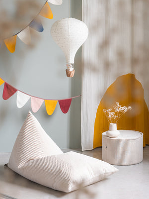 Pouf rond velours Blanc crème