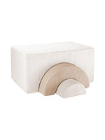 Speelse regenboog kinderpoef - Beige en wit