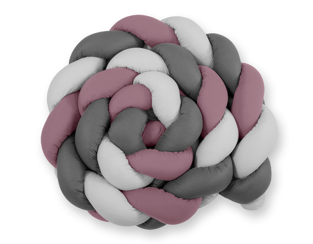 Grande Tresse de lit XXL Violet pastel & Gris & Anthracite