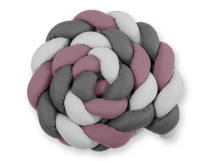 Grande Tresse de lit XXL Violet pastel & Gris & Anthracite