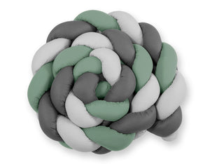 Grande Tresse de lit XXL Vert pastel & Gris & Anthracite