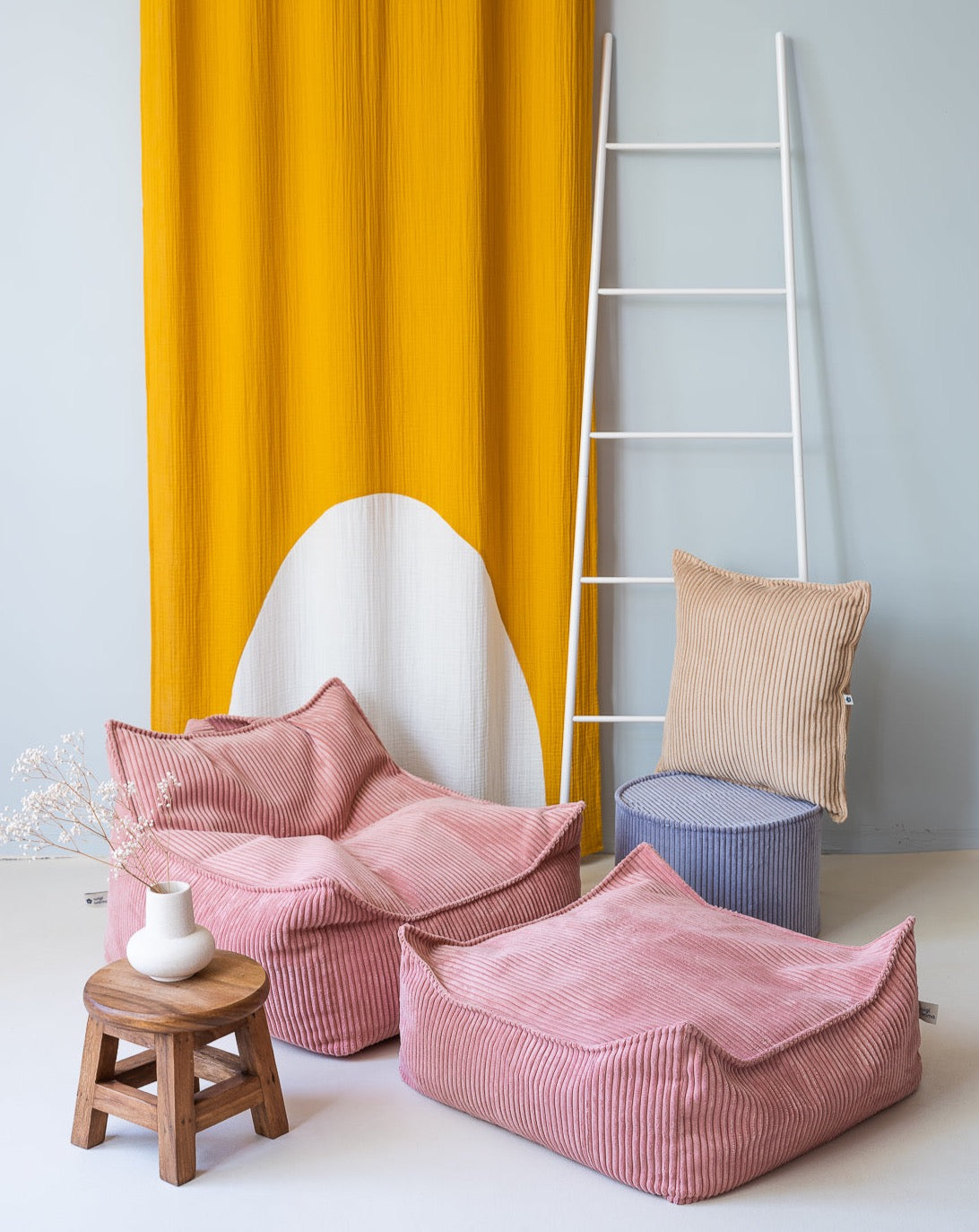 Fauteuil velours Rose