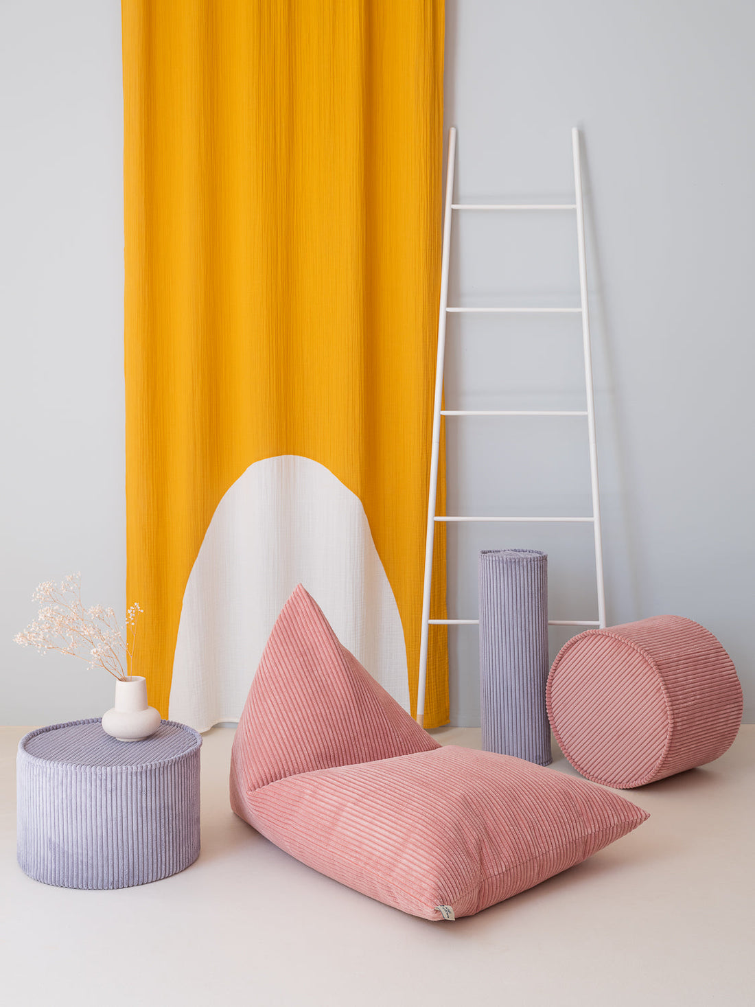 Pouf poire velours Rose
