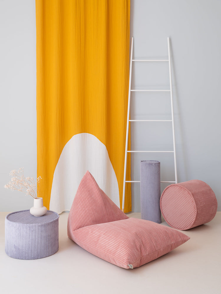Grand pouf poire velours Rose